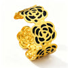 Modern Minimalist Stainless Steel Floral Open Bracelet With Dripping Oil Finish Light Luxury Flower Jewelry