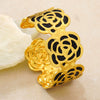 Modern Minimalist Stainless Steel Floral Open Bracelet With Dripping Oil Finish Light Luxury Flower Jewelry
