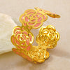 Modern Minimalist Stainless Steel Floral Open Bracelet With Dripping Oil Finish Light Luxury Flower Jewelry