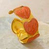 Modern Minimalist Stainless Steel Heart Bracelet With Dripping Oil Design Retro Versatile Titanium Steel Open Bangle