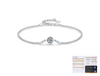 Modern Simple Chain Bracelet In S925 Sterling Silver With Single Diamond And Gem Inlaid For Women