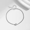 Modern Simple Chain Bracelet In S925 Sterling Silver With Single Diamond And Gem Inlaid For Women