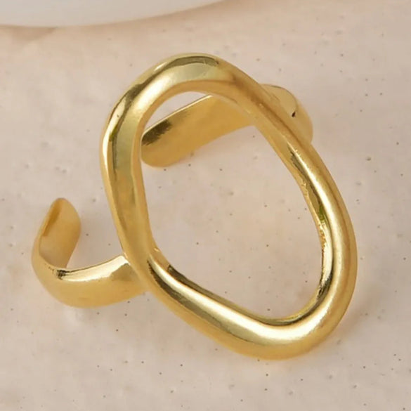 Modern Style Artistic Geometric Stainless Steel Open Rings