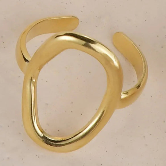 Modern Style Artistic Geometric Stainless Steel Open Rings