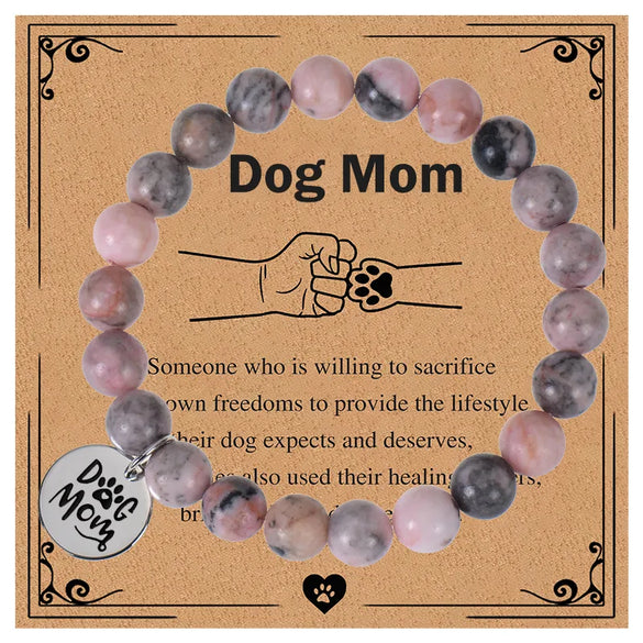 Modern Style Classic Style Animal Letter Paw Print Natural Stone Wholesale Bracelets