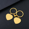 Modern Style Classic Style Customization Laser Engraving Heart Shape 201 Stainless Steel Plating Unisex Bag Pendant Keychain