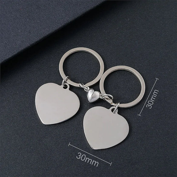 Modern Style Classic Style Customization Laser Engraving Heart Shape 201 Stainless Steel Plating Unisex Bag Pendant Keychain