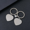 Modern Style Classic Style Customization Laser Engraving Heart Shape 201 Stainless Steel Plating Unisex Bag Pendant Keychain