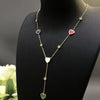 Modern Style Classic Style Heart Shape Stainless Steel Plating Inlay Shell Zircon Gold Plated Pendant Necklace