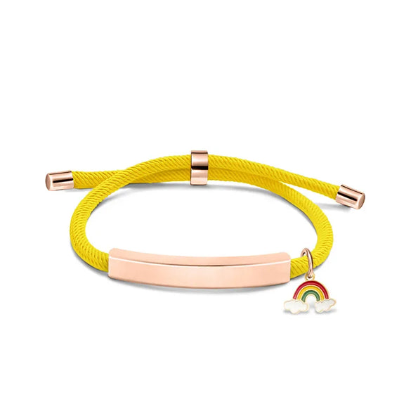 Modern Style Geometric Rainbow Customization Laser Engraving 201 Stainless Steel Rope Cord String String Bracelets Wholesale