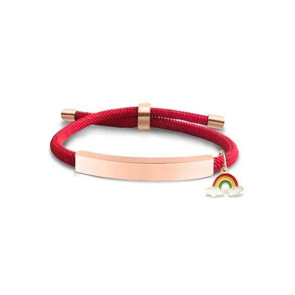 Modern Style Geometric Rainbow Customization Laser Engraving 201 Stainless Steel Rope Cord String String Bracelets Wholesale