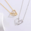 Modern Style Geometric Sterling Silver Plating Inlay Artificial Rhinestones 14k Gold Plated Pendant Necklace