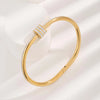 Modern Style Round Titanium Steel Gold Plated Zircon Bangle In Bulk