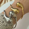 Modern Style Simple Style Classic Style Water Droplets Solid Color 304 Stainless Steel 18K Gold Plated Bangle In Bulk