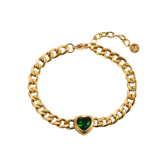 Modern Style Simple Style Heart Shape 304 Stainless Steel Zircon Bracelets In Bulk