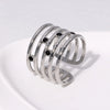 Modern Style Simple Style Lines Stainless Steel Enamel Plating 18k Gold Plated Open Rings
