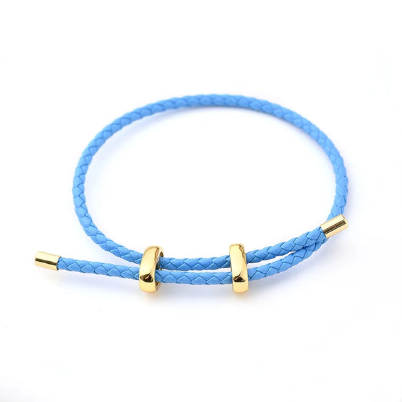 Modern Style Simple Style Oval Simple Solid Color 18K Gold Plated Microfiber Leather Rope Copper Wholesale Jewelry Accessories