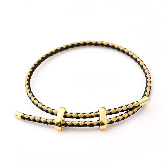 Modern Style Simple Style Oval Simple Solid Color 18K Gold Plated Microfiber Leather Rope Copper Wholesale Jewelry Accessories