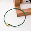 Modern Style Simple Style Oval Simple Solid Color 18K Gold Plated Microfiber Leather Rope Copper Wholesale Jewelry Accessories
