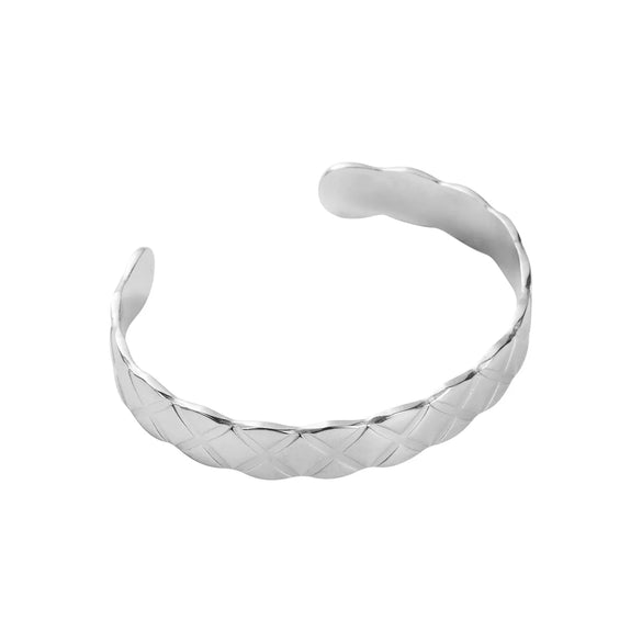 Modern Style Simple Style Customization Laser Engraving Solid Color 304 Stainless Steel Bangle In Bulk