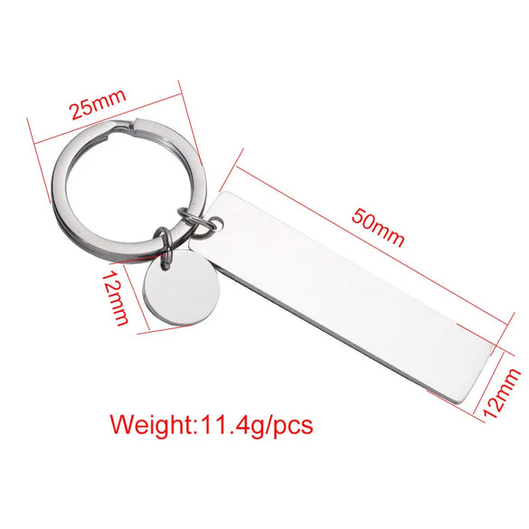 Modern Style Customization Laser Engraving Solid Color Stainless Steel Plating Women'S Bag Pendant Keychain