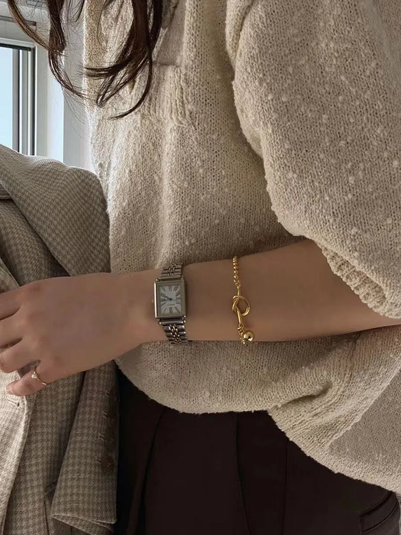 Modern Style Solid Color Sterling Silver Plating 18k Gold Plated Bracelets