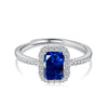 Modern Style Square Sterling Silver Plating Inlay Zircon Open Ring