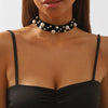 Wholesale Jewelry Modern Style Sweet Simple Style Pearl Rhinestone Flannel Iron Choker
