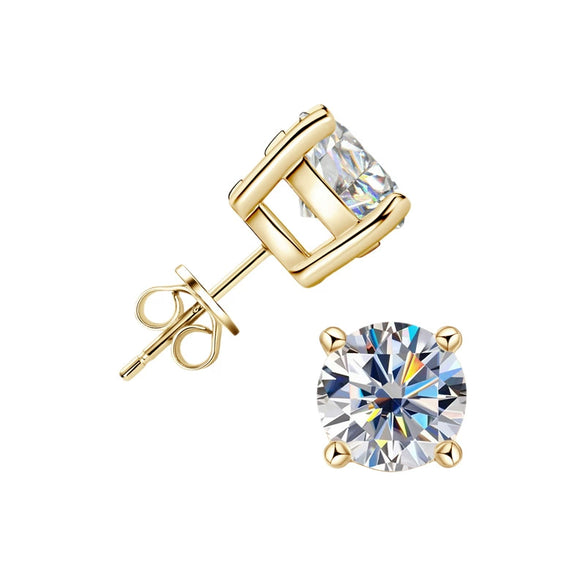 Moissanite Earrings Girls S925 Silver Geometric Electroplating Jewelry
