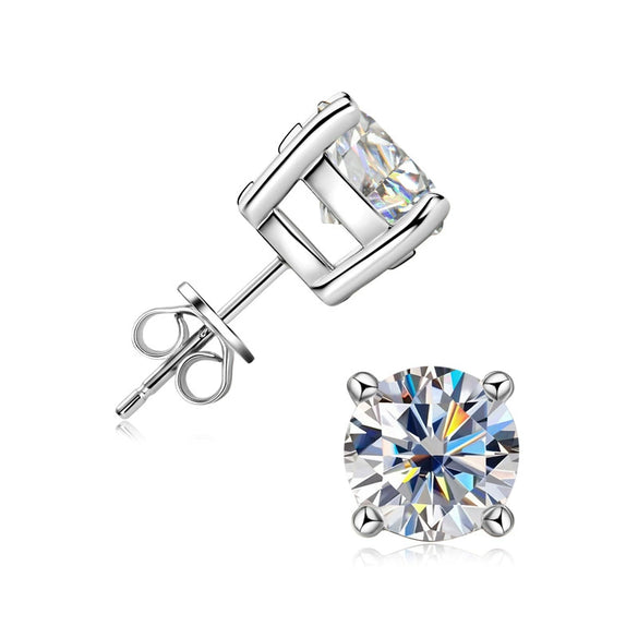Moissanite Earrings Girls S925 Silver Geometric Electroplating Jewelry
