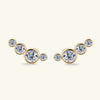 Moissanite Earrings S925 Silver Geometric High Sense Design Electroplating For Women