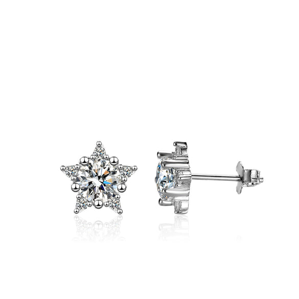 Moissanite Earrings S925 Silver Star Fashion Jewelry For Girls
