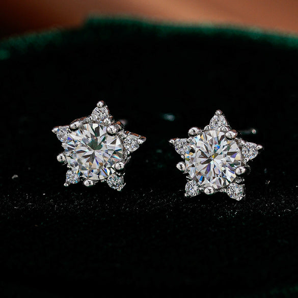 Moissanite Earrings S925 Silver Star Fashion Jewelry For Girls