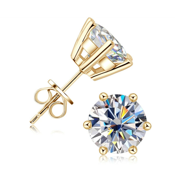 Moissanite Earrings Silver Geometric Electroplating For Girls High Sense