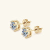 Moissanite Earrings Silver Geometric Electroplating For Girls High Sense