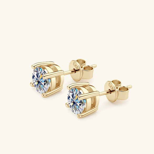 Moissanite Earrings Silver Geometric Electroplating For Girls High Sense