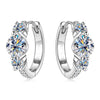 Moissanite Earrings Silver High Sense Geometric Electroplating Women's