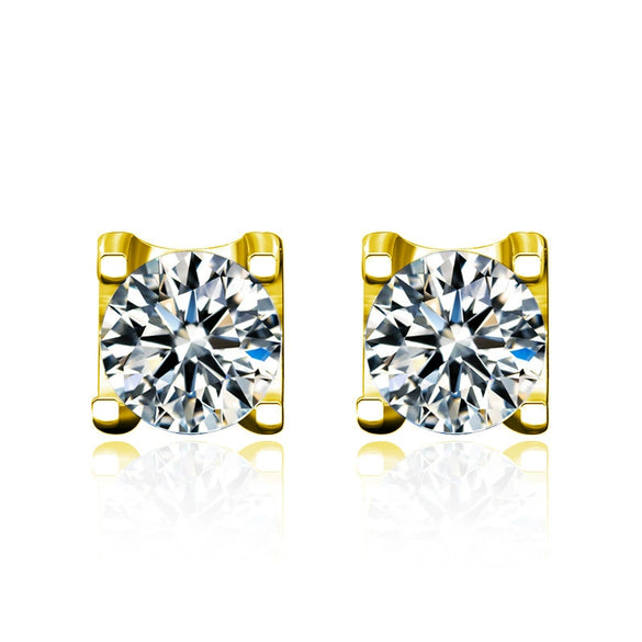 Moissanite Geometric 925 Sterling Silver Goldplated Electroplated Women's Earrings