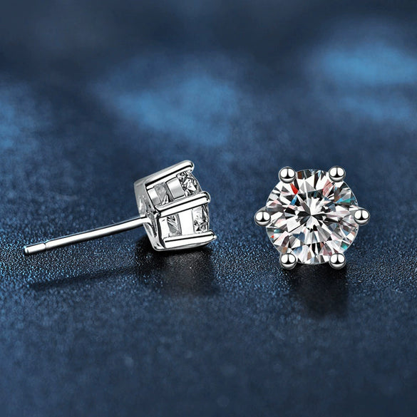 Moissanite Geometric 925 Sterling Silver Goldplated Electroplated Women's Earrings