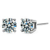 Moissanite Geometric 925 Sterling Silver Goldplated Electroplated Women's Earrings