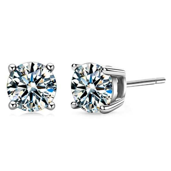 Moissanite Geometric 925 Sterling Silver Goldplated Electroplated Women's Earrings