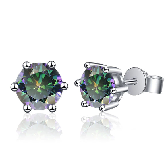 Moissanite Geometric 925 Sterling Silver Goldplated Electroplated Women's Earrings