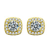 Moissanite Geometric 925 Sterling Silver Goldplated Electroplated Women's Earrings