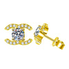 Moissanite Geometric 925 Sterling Silver Goldplated Electroplated Women's Earrings
