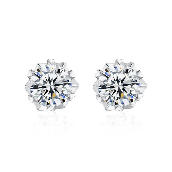 Moissanite Geometric 925 Sterling Silver Goldplated Electroplated Women's Earrings