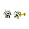 Moissanite Geometric 925 Sterling Silver Goldplated Electroplated Women's Earrings