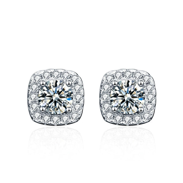 Moissanite Geometric 925 Sterling Silver Goldplated Electroplated Women's Earrings