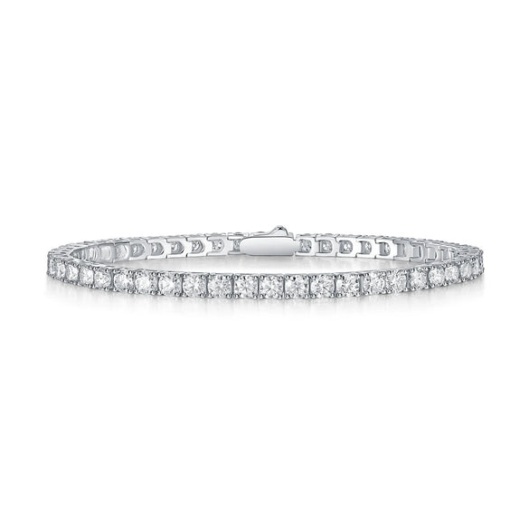 Moissanite Inlaid 925 Silver Geometric Fashion Tennis Bracelet
