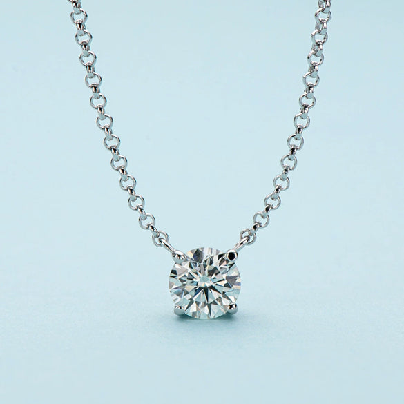 Moissanite Necklace S925 Sterling Silver Geometric Light Luxury Women's