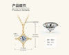 Moissanite Necklace S925 Sterling Silver Gold Plated Geometric O Shaped Chain Electroplating Light Luxury Style Women's
